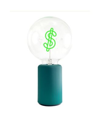 Bulb DOLLAR Green with Base Table Lamp PORTABLE Pop Nomad Emerald