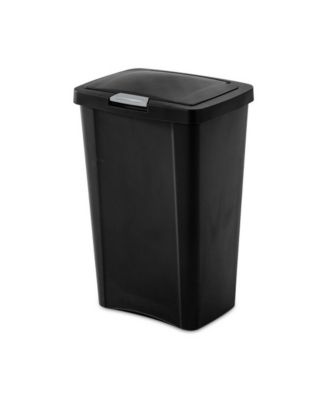13 Gallon TouchTop Wastebasket with Titanium Latch, Black (12 Pack)