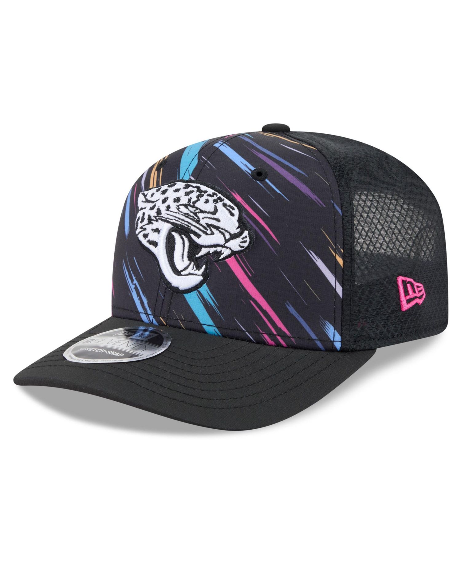 Men's Black Jacksonville Jaguars 2026 NFL Cruical Catch 9SEVENTY Adjustable Trucker Hat