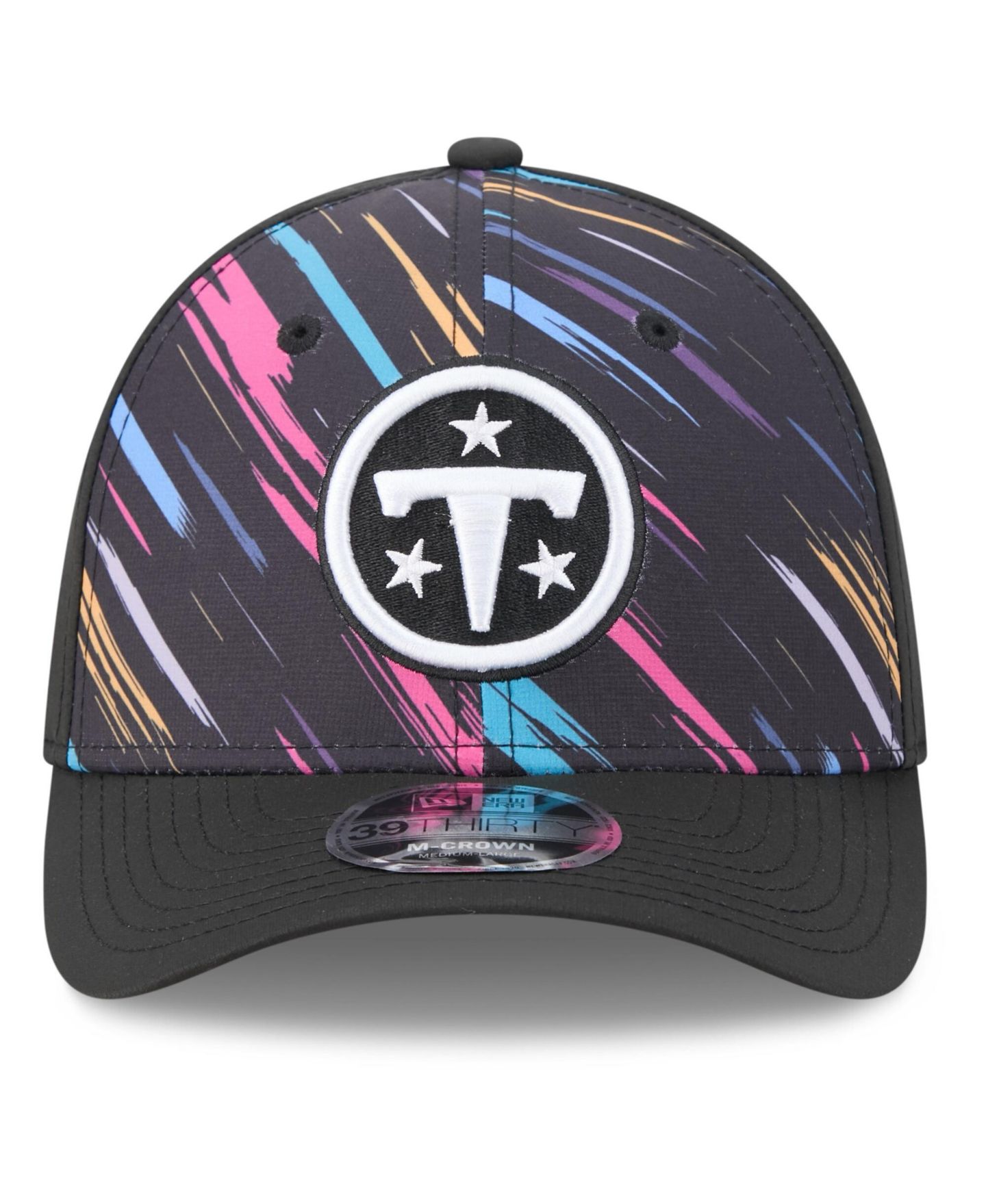 Мужской головной убор New Era Black Tennessee Titans 2026 NFL Cruical Catch 39THIRTY M-Crown Stretch Hat — фото 5