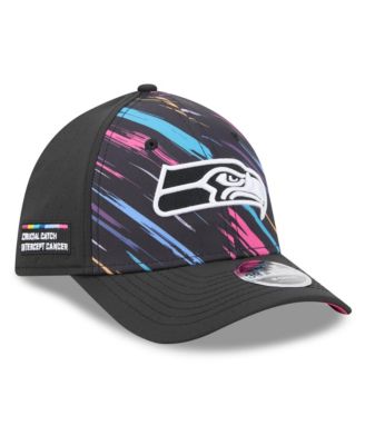 Men's Black Seattle Seahawks 2026 NFL Cruical Catch 39THIRTY M-Crown Stretch Hat