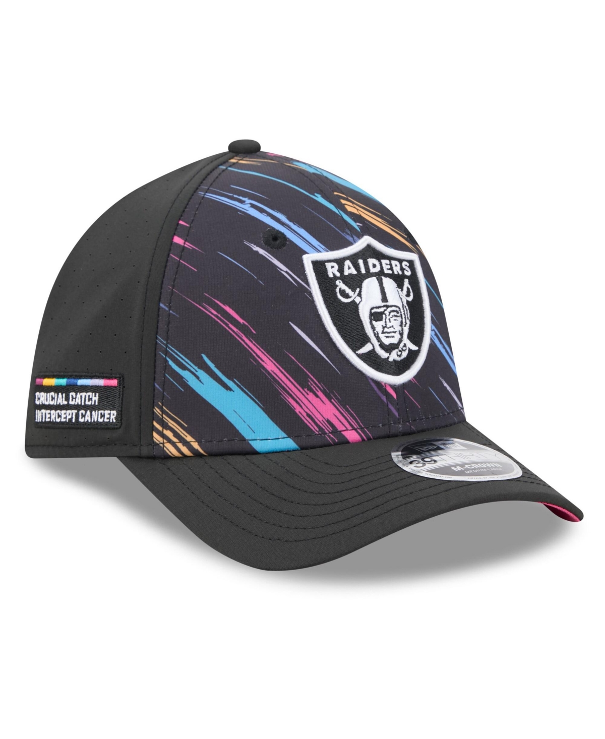 New Era Men's Black Las Vegas Raiders 2026 Nfl Cruical Catch 39THIRTY M-Crown Stretch Hat