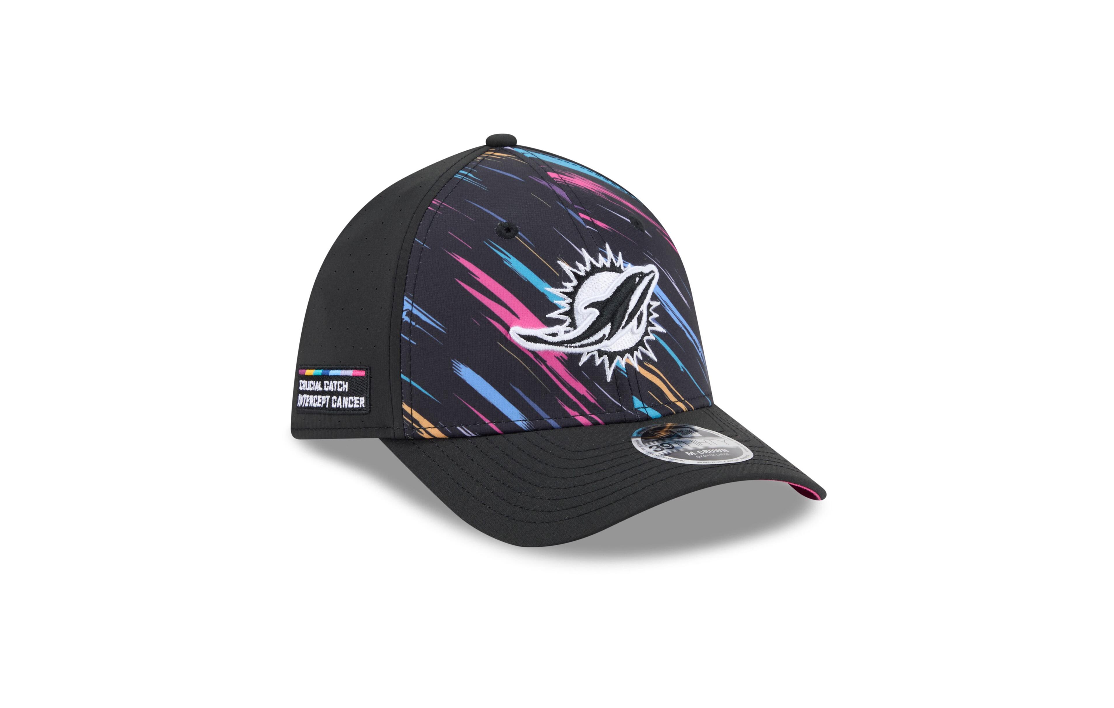 New Era Men's Black Miami Dolphins 2026 Nfl Cruical Catch 39THIRTY M-Crown Stretch Hat