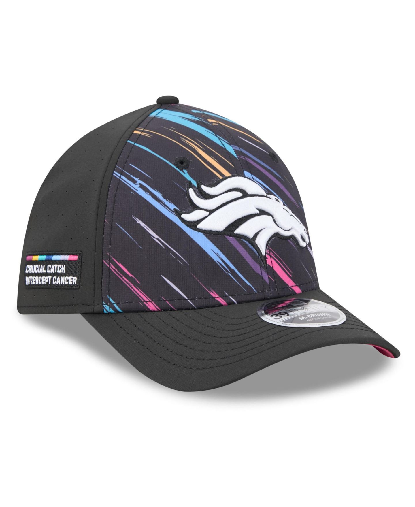 Мужской головной убор New Era Black Denver Broncos 2026 NFL Cruical Catch 39THIRTY M-Crown Stretch Hat — фото 1