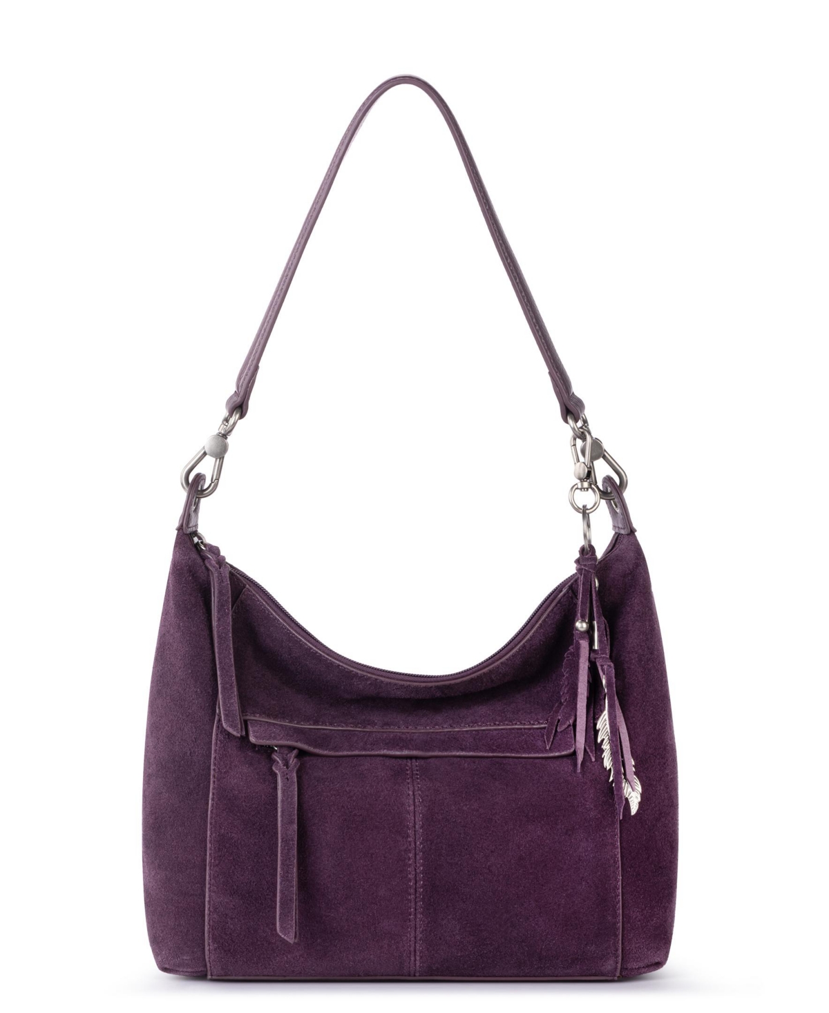 The Sak Alameda Suede Medium Hobo Handbag - Aubergine Suede