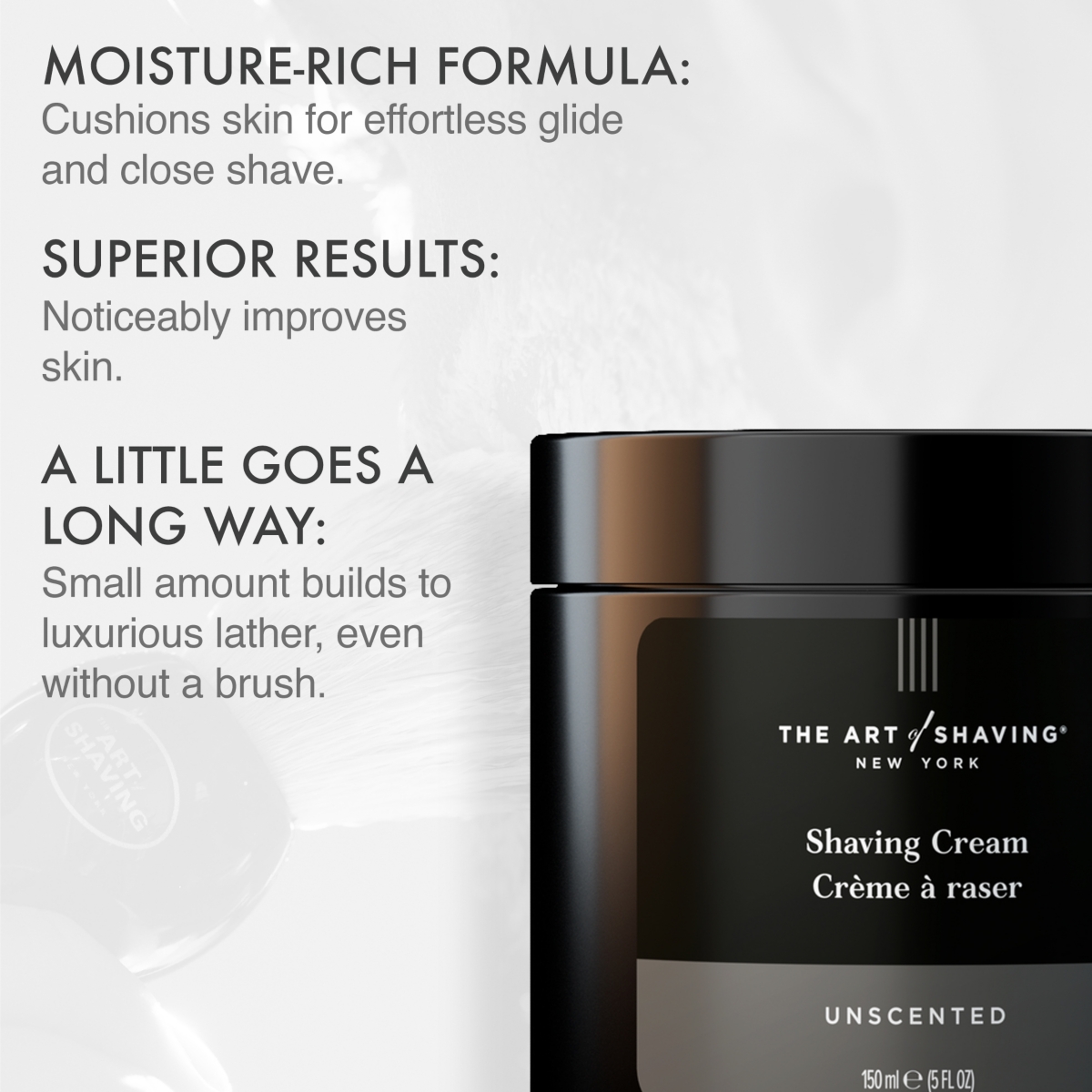 The Art of Shaving Shaving Cream,Unscented, 5oz