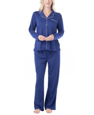 Women's Dream Cloud Long-Sleeve Notch-Collar 2-Piece Pajama Set