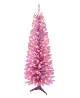 4.5' Pre-Lit Tinsel Christmas Tree