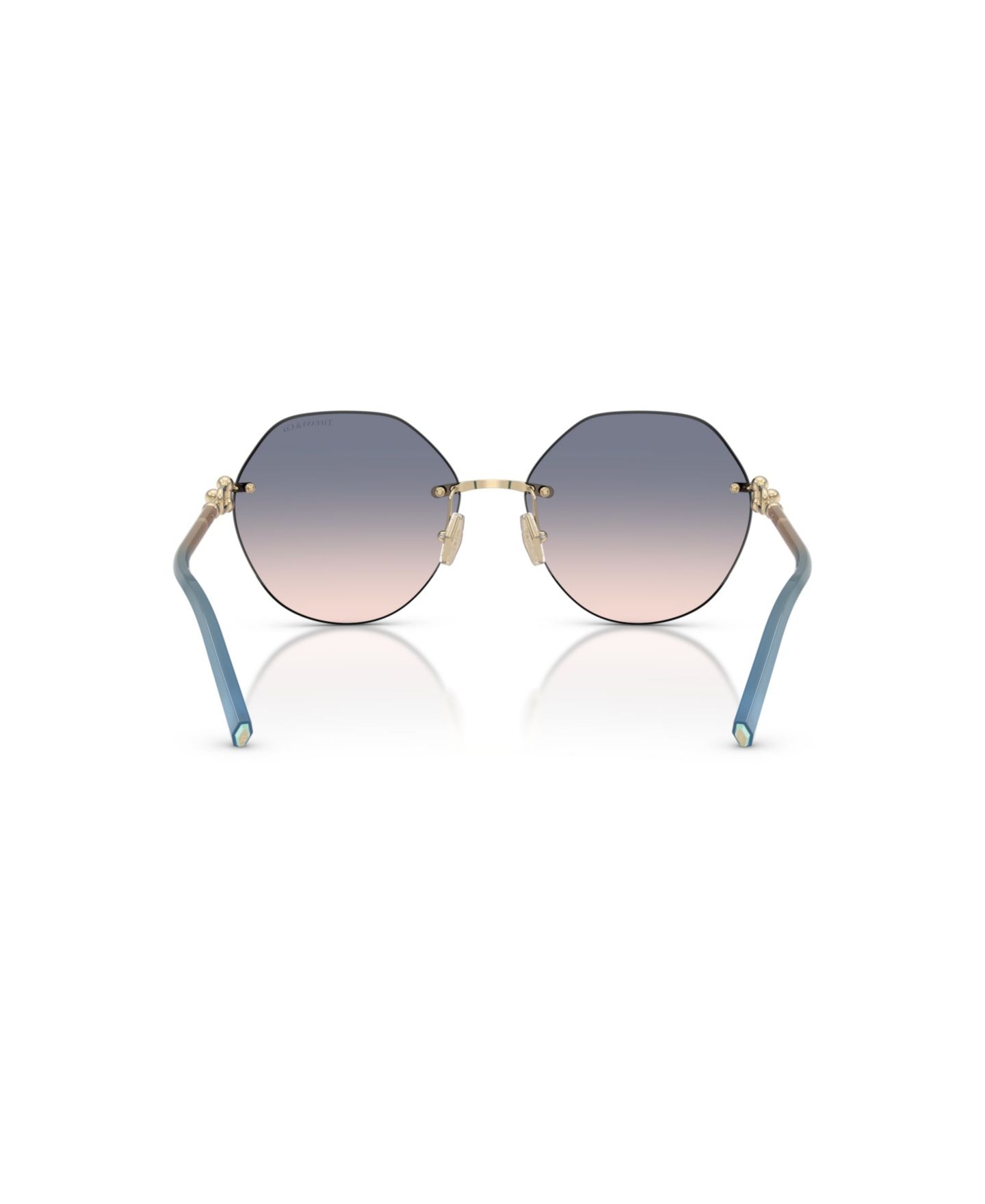 Женские солнцезащитные очки Tiffany & Co. Geometric Rimless Sunglasses TF3123, цвет: Бледный золотой — фото 3