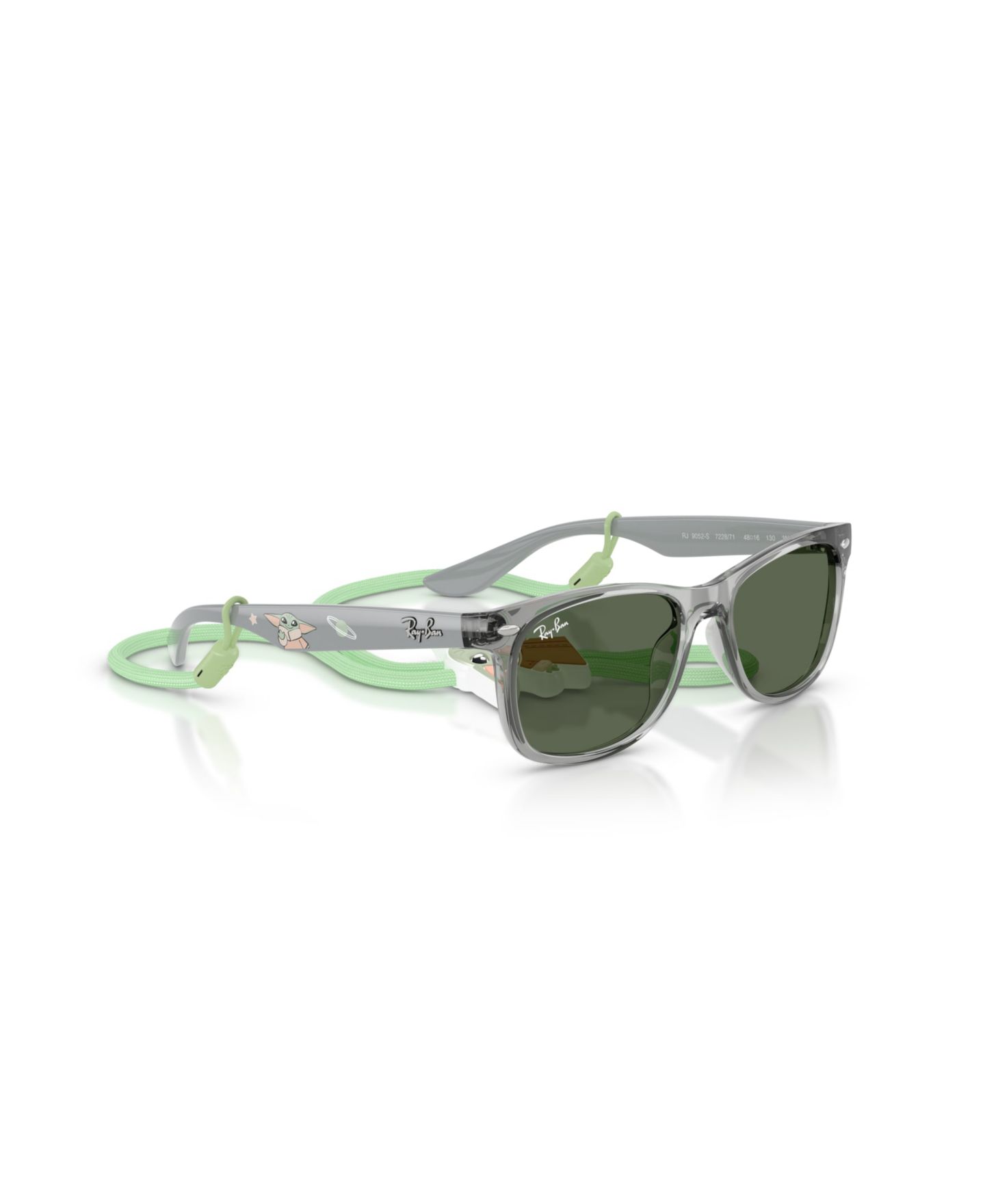 Детские солнцезащитные очки Ray-Ban Jr Star Wars Grogu Mini New Wayfarer, цвет: Прозрачный серый — фото 3