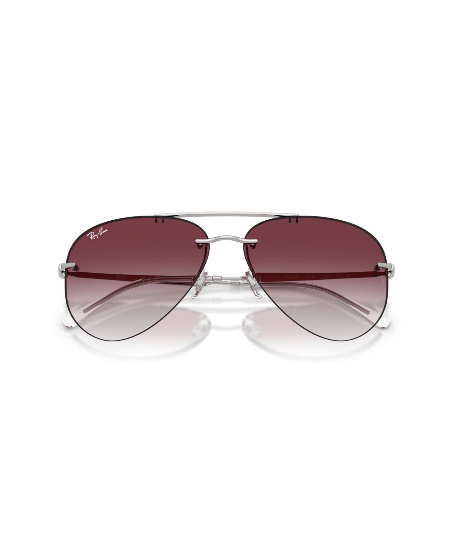 Солнцезащитные очки Ray-Ban Unisex Aviator Metal-Frame Gradient Sunglasses RB3791, цвет: Серебряный — фото 4