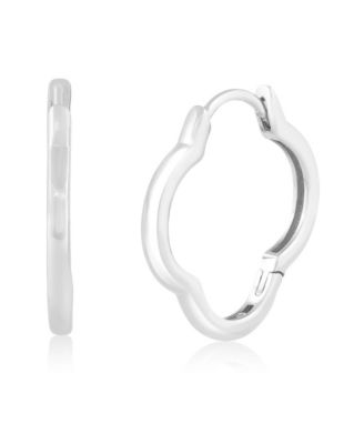 Polished Clover Hoop Earrings