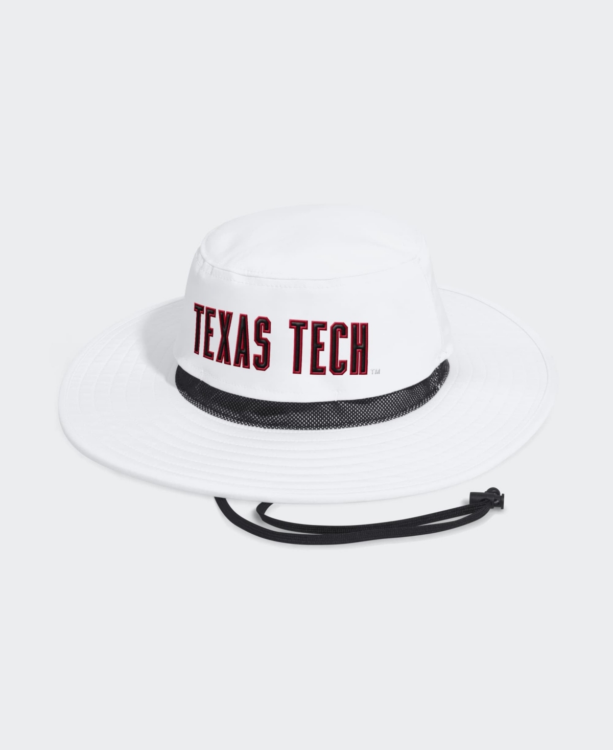 Men's adidas White Texas Tech Red Raiders 2026 Sideline Wide Brim Boonie Bucket Hat