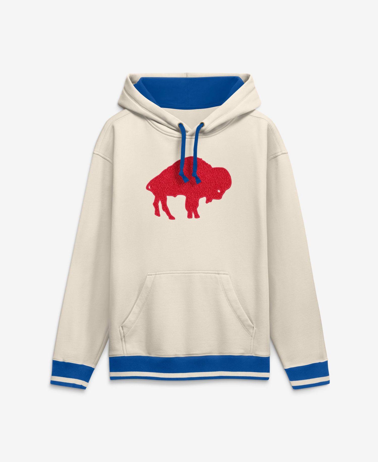 Men's Cream Buffalo Bills Chenille Heavyweight Fleece Hoodie