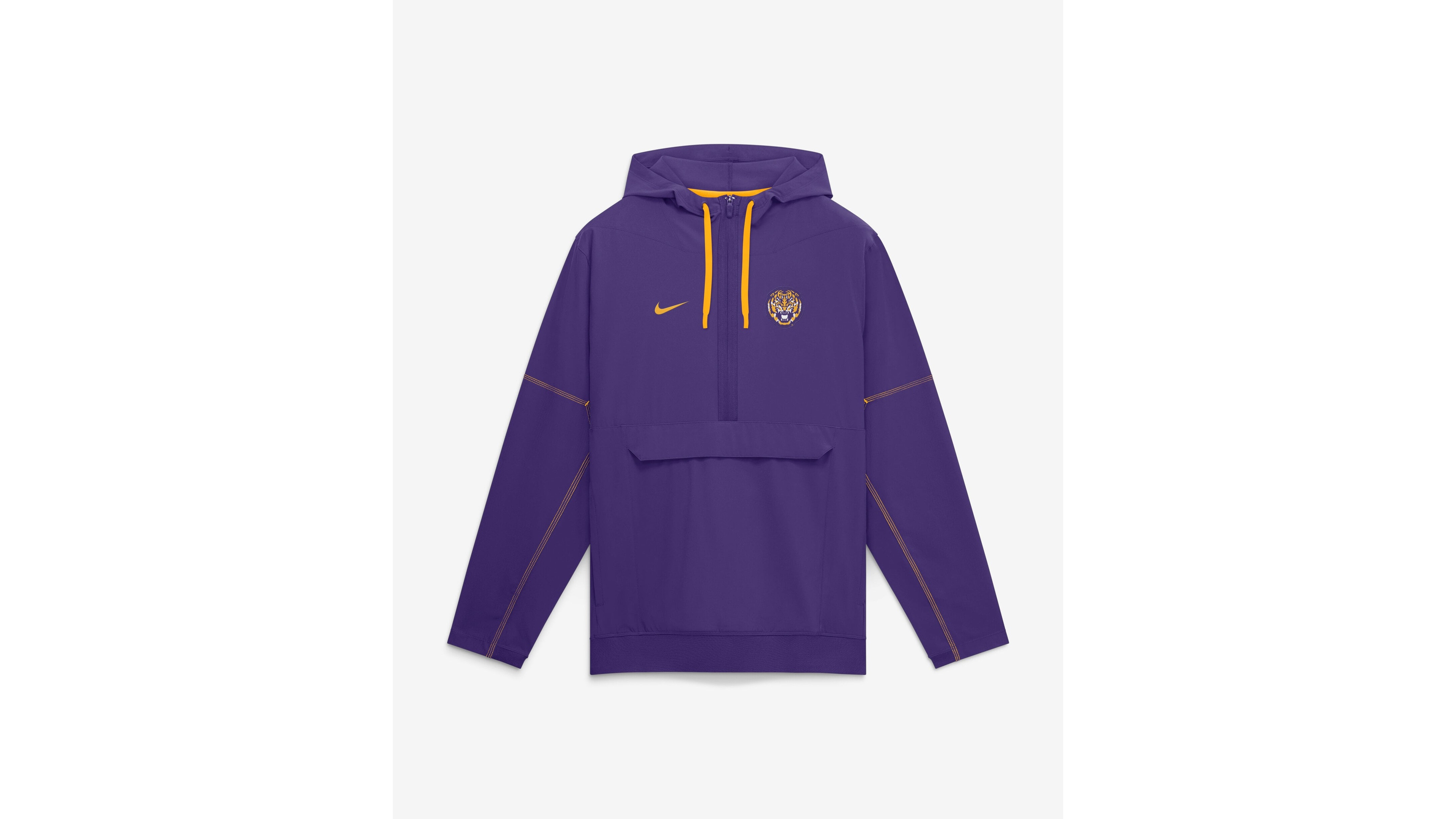 Men's Nike Purple Lsu Tigers 2026 Sideline Anorak Half-Zip Hooded Jacket