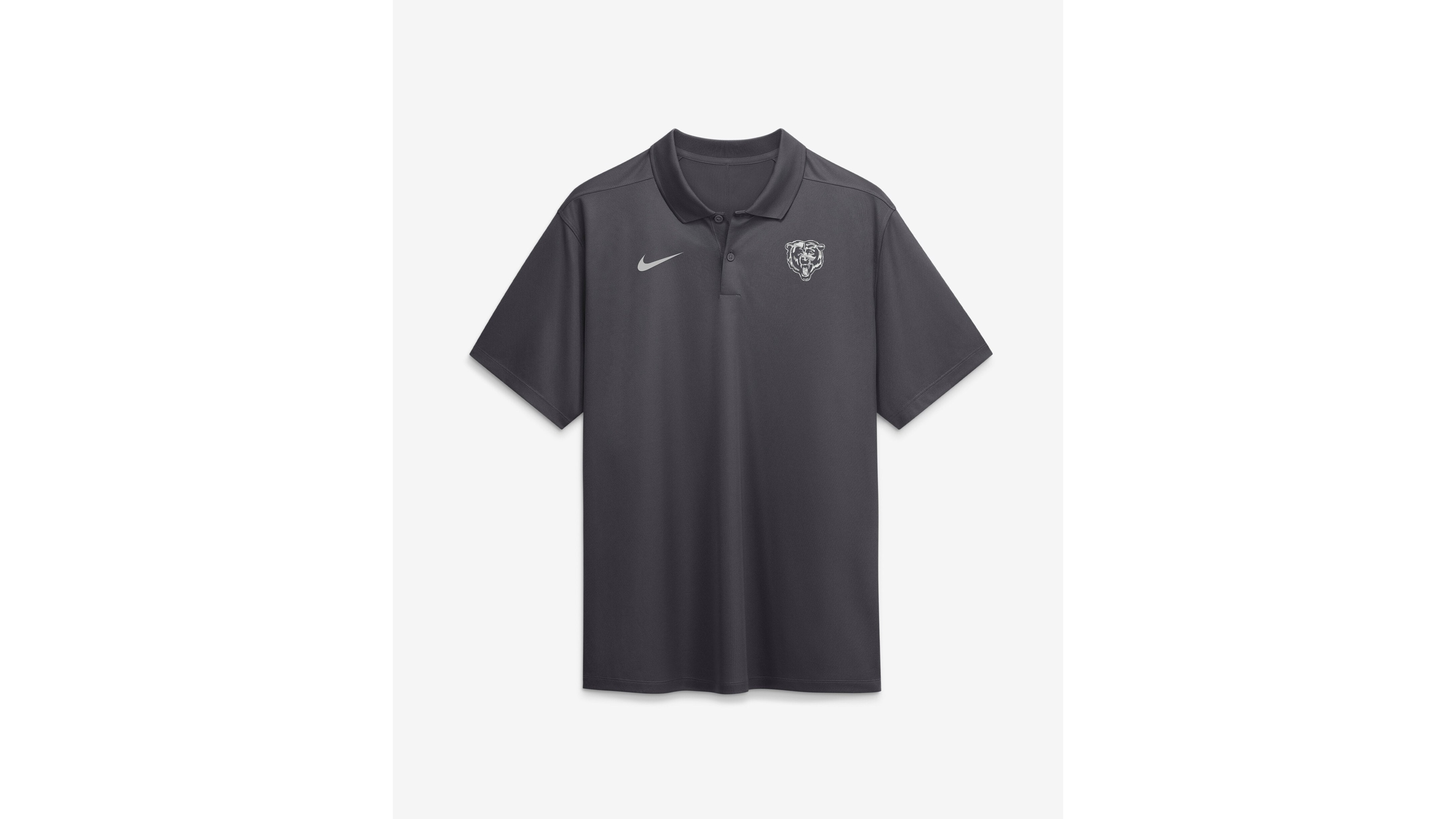 Men's Nike Anthracite Chicago Bears Fractal Logo Victory Dri-fit Polo