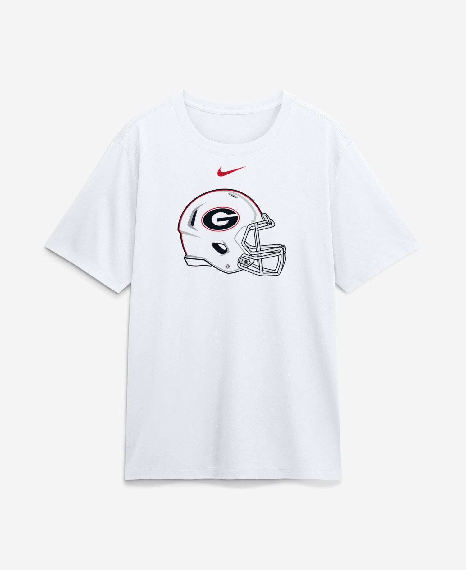 Men's White Georgia Bulldogs Whiteout Helmet T-Shirt