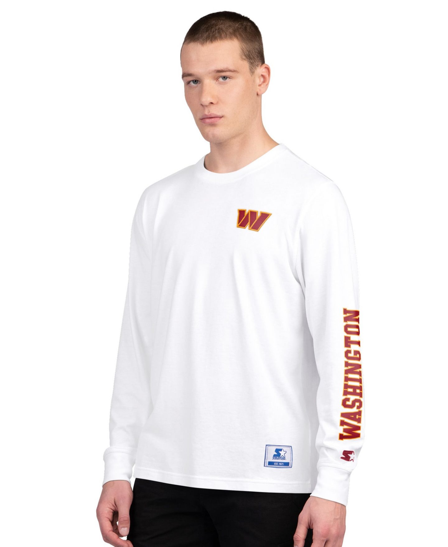 Мужские футболки Starter Burgundy/White Washington Commanders Short Sleeve & Long Sleeve T-Shirt Combo Pack — фото 6