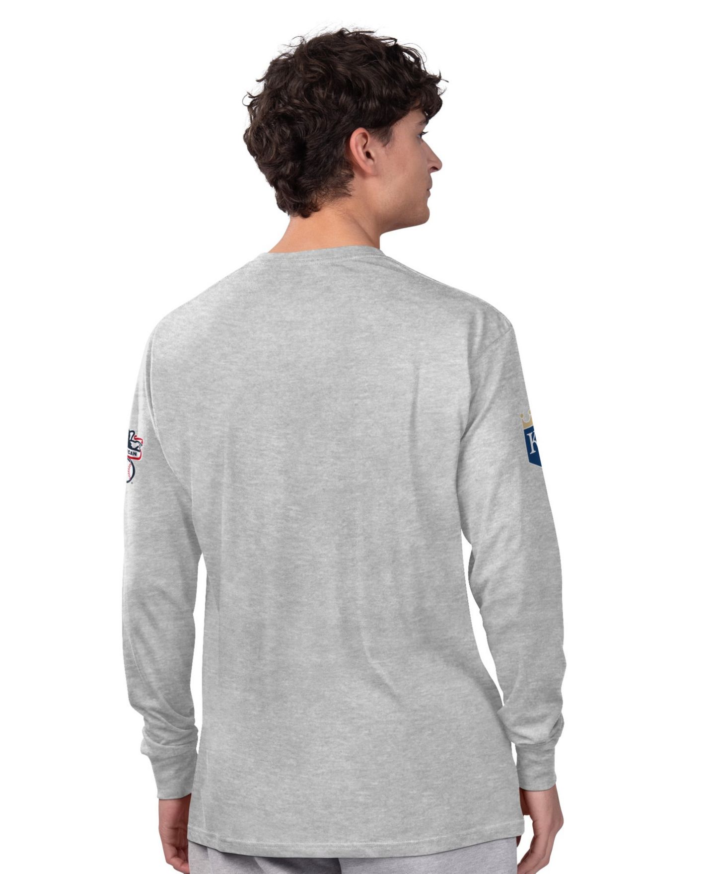 Мужские комплекты Starter Heather Gray/Royal Kansas City Royals Two-Pack Long Sleeve & Short Sleeve T-Shirt Set — фото 5