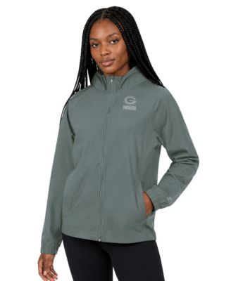 Women's  Green Green Bay Packers Athleisure Lightweight Full-Zip Raglan Jacket