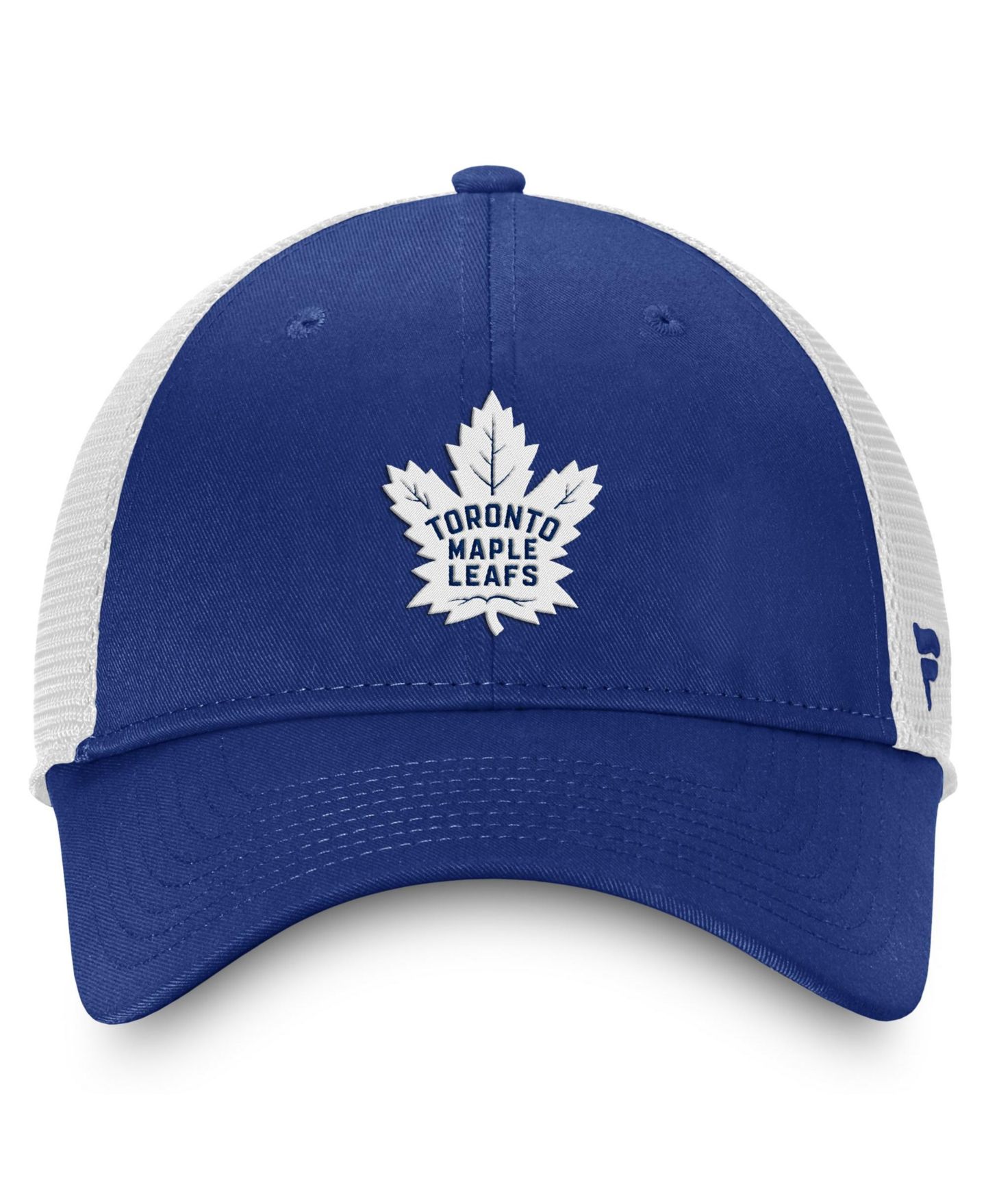 Мужская кепка Fanatics Blue/White Toronto Maple Leafs Core Primary Logo Trucker Adjustable Hat — фото 2
