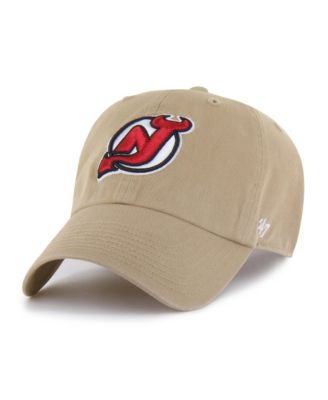 47 Brand Men's Khaki New Jersey Devils Logo Clean Up Adjustable Hat
