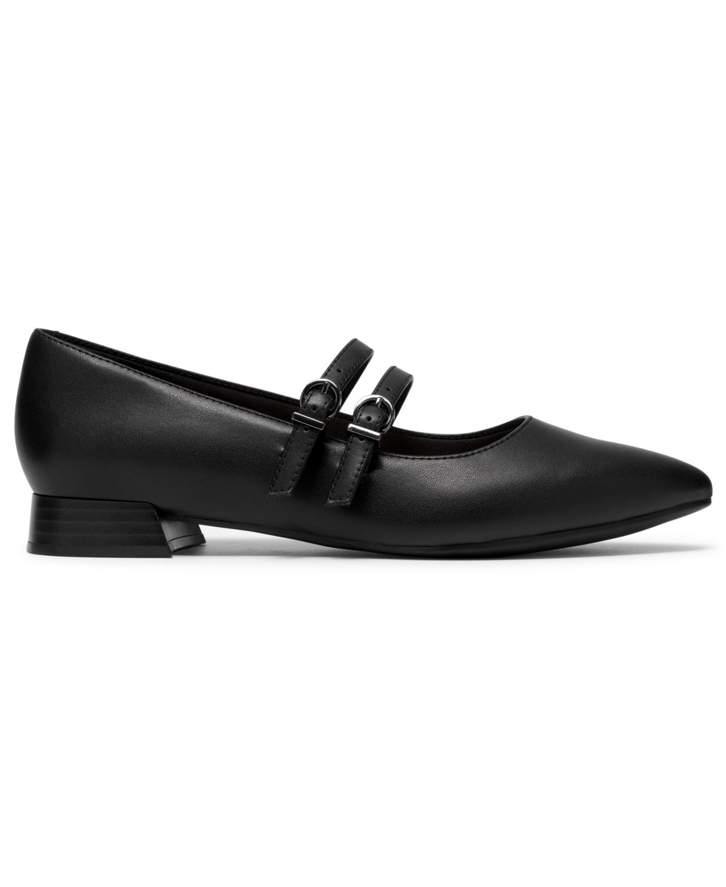 Женские балетки Clarks Natalyn Jane Mary Jane с острым носом, цвет: Чёрный кожаный — фото 2