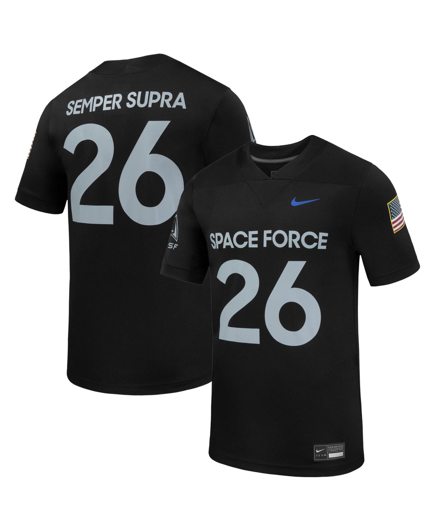 Men's Black Air Force Falcons Space Force Replica Football Jersey