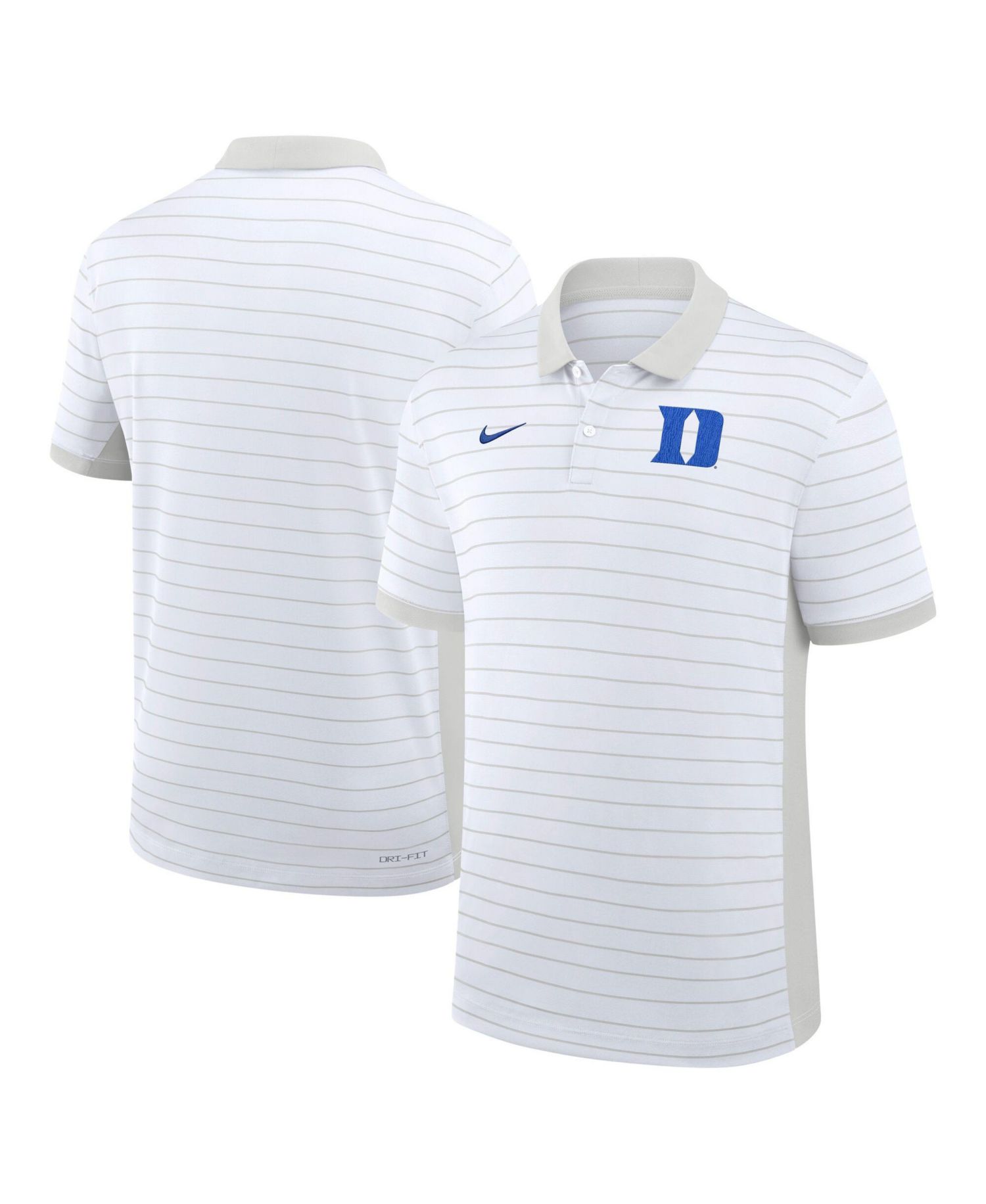 Men's White Duke Blue Devils 2026 Early Season Coaches Sideline Victory Stripe Dri-FIT Polo