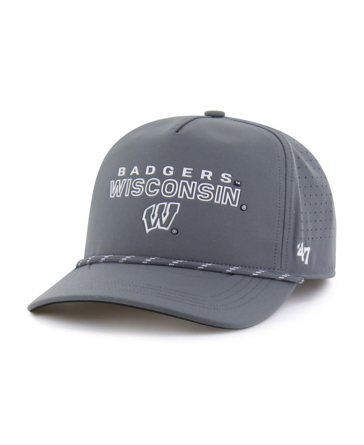 Men's '47 Gray Wisconsin Badgers Forward Vent Hitch Rope Adjustable Hat
