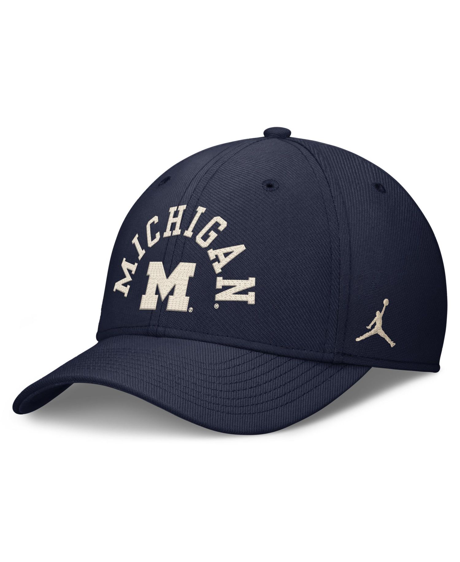Men's Navy Michigan Wolverines Campus Prep Chained & Arched Swooshflex Flex Hat