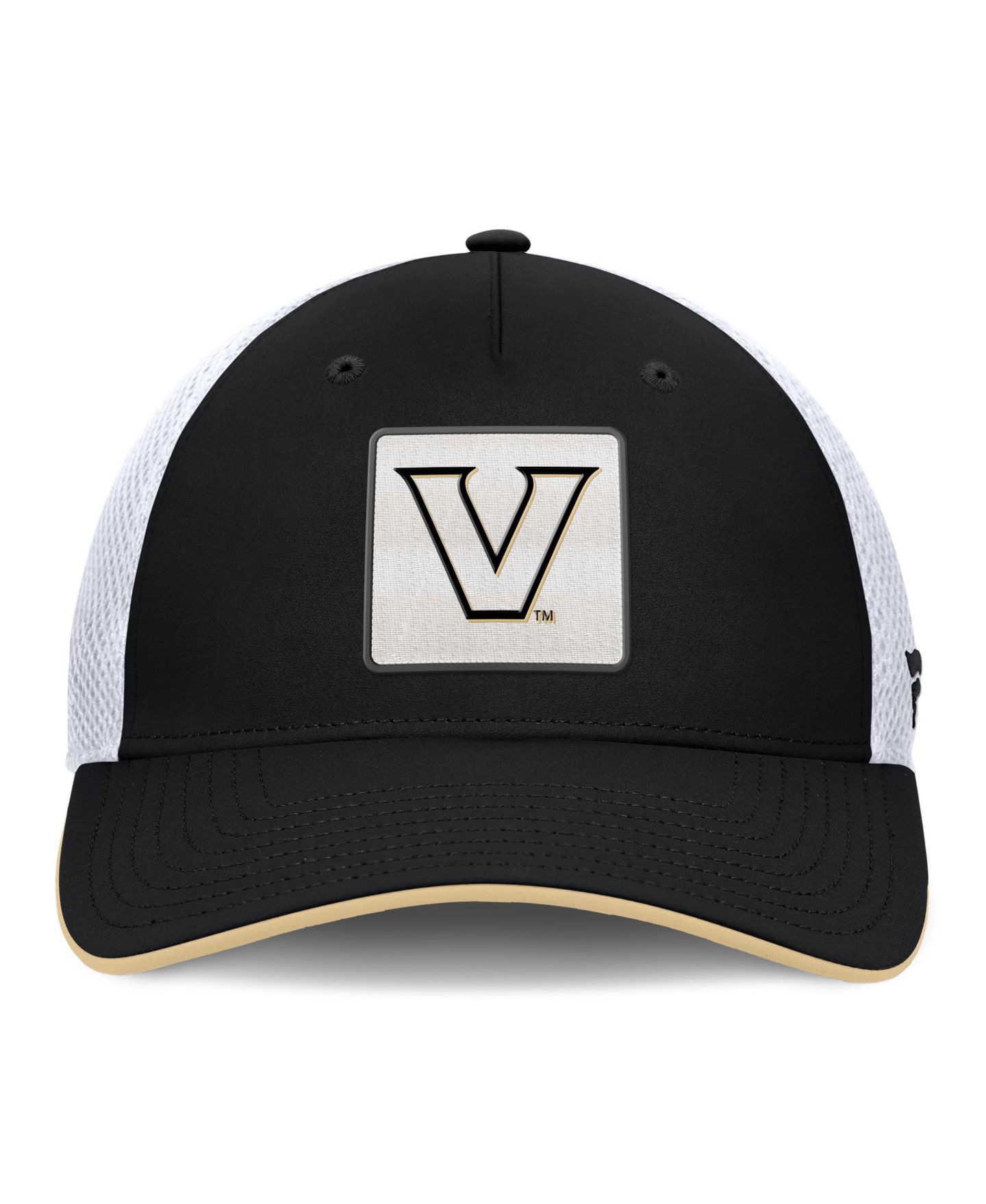 Мужская кепка Fanatics Black Vanderbilt Commodores 5-Panel Matter Flex Hat — фото 2