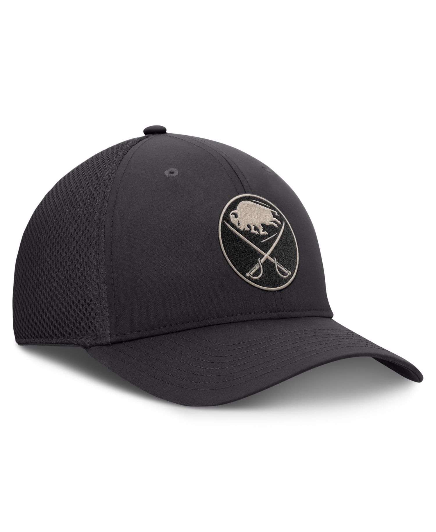 Men's Charcoal Buffalo Sabres Road Meshback Stretch Hat