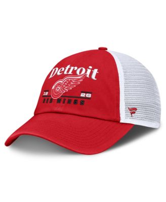 Men's Red Detroit Red Wings Fundamental Underline Trucker Adjustable Hat