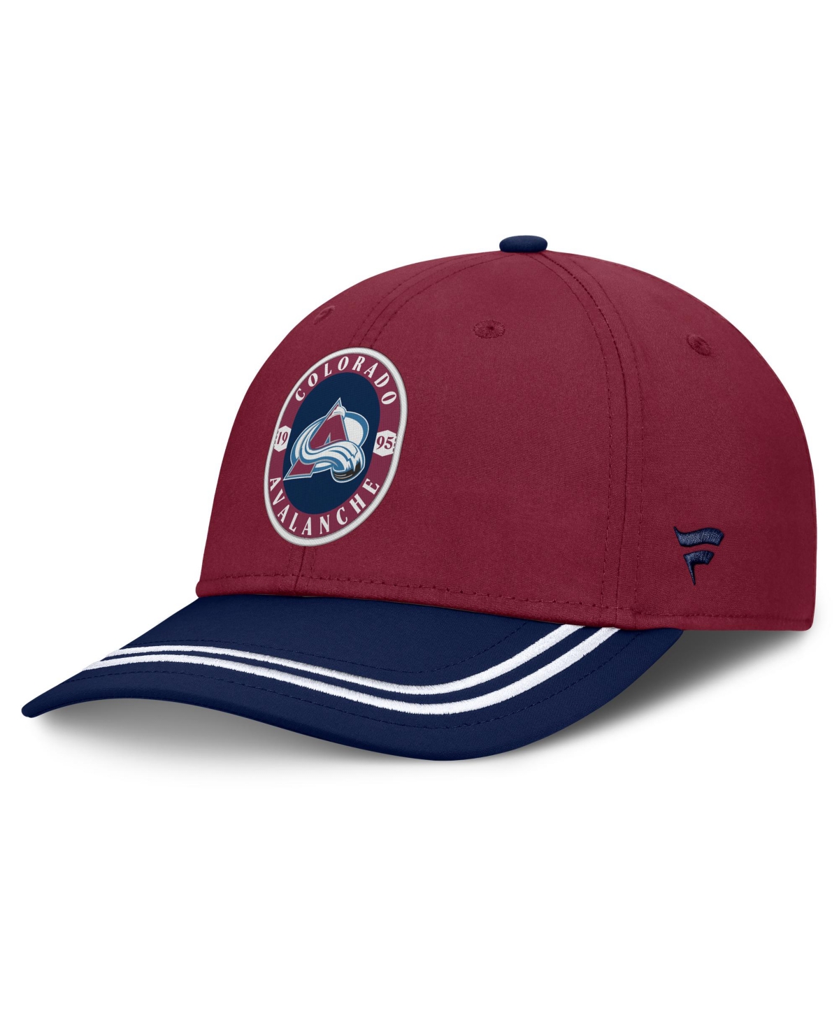 Fanatics Colorado Avalanche Fundamental Stretch-fit Structured Baseball Cap In Burgundy,navy