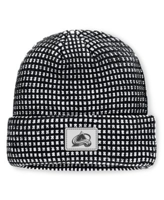 Men's Black Colorado Avalanche Fundamental Scheme Ribbed Cuffed Knit Hat