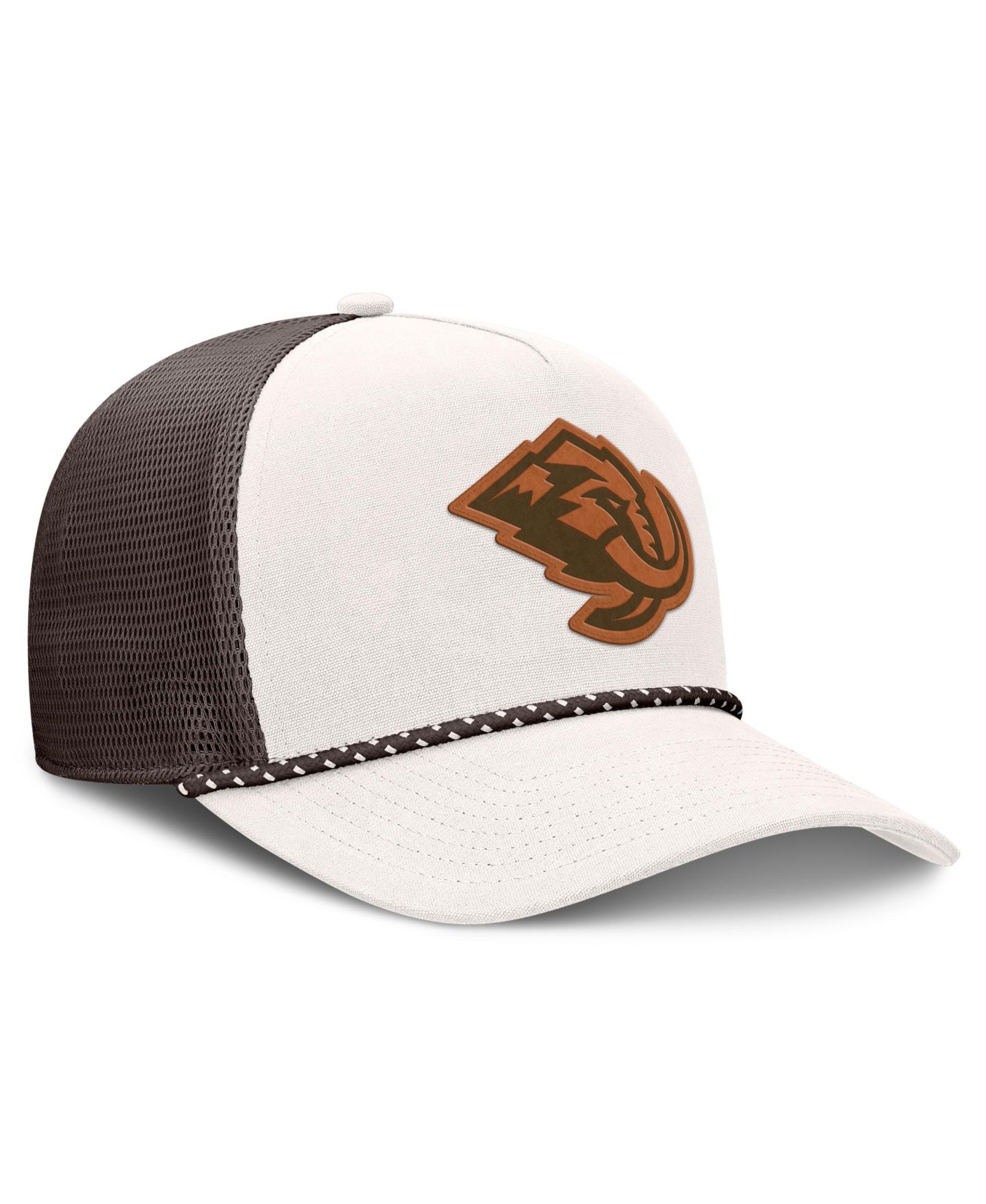 Мужская кепка Fanatics Cream/Brown Utah Mammoth Level Up Bronco Rope A-Frame Trucker Adjustable Hat — фото 3