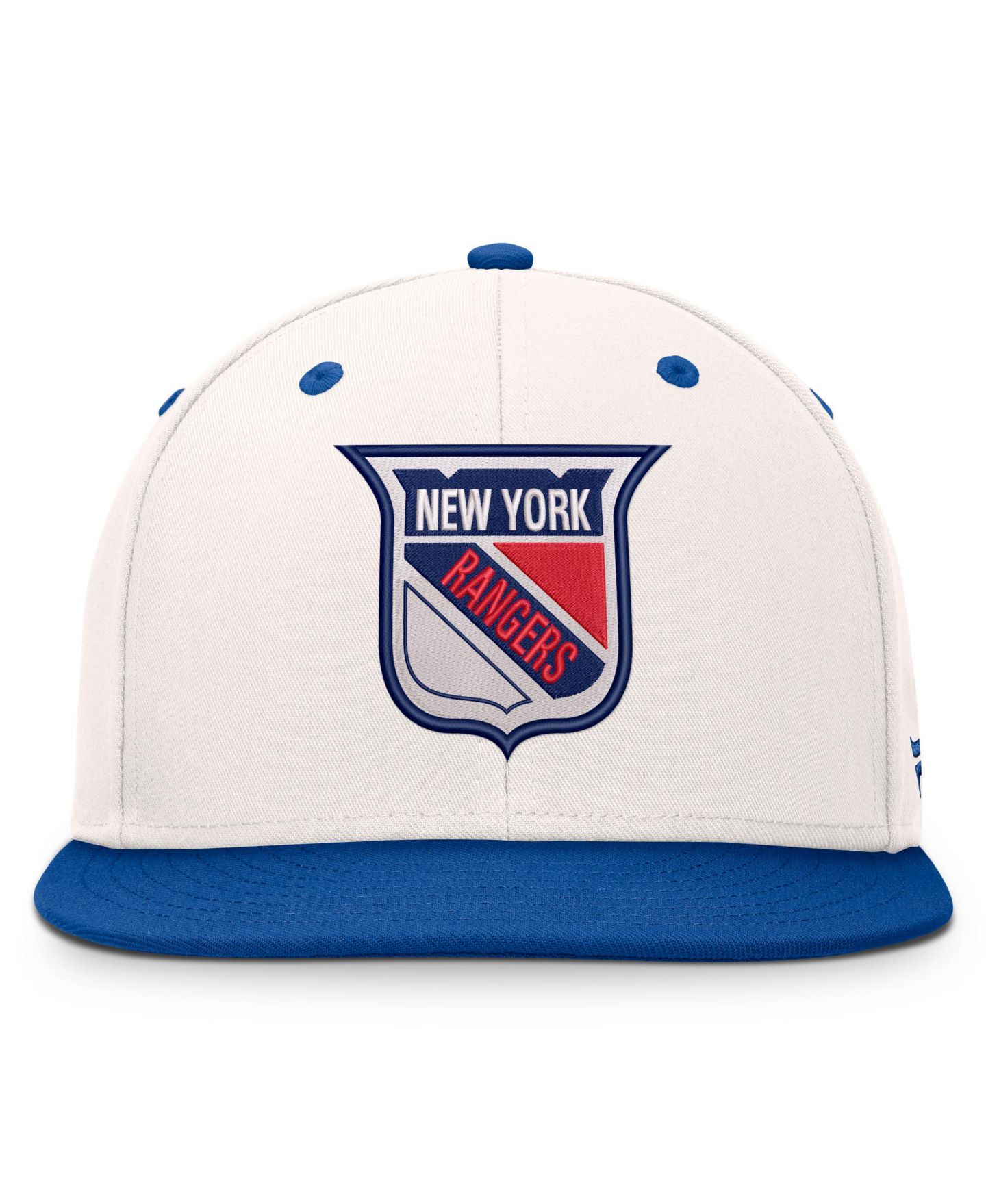 Мужская кепка Fanatics Cream/Royal New York Rangers Heritage Ballpark Snapback Hat — фото 2