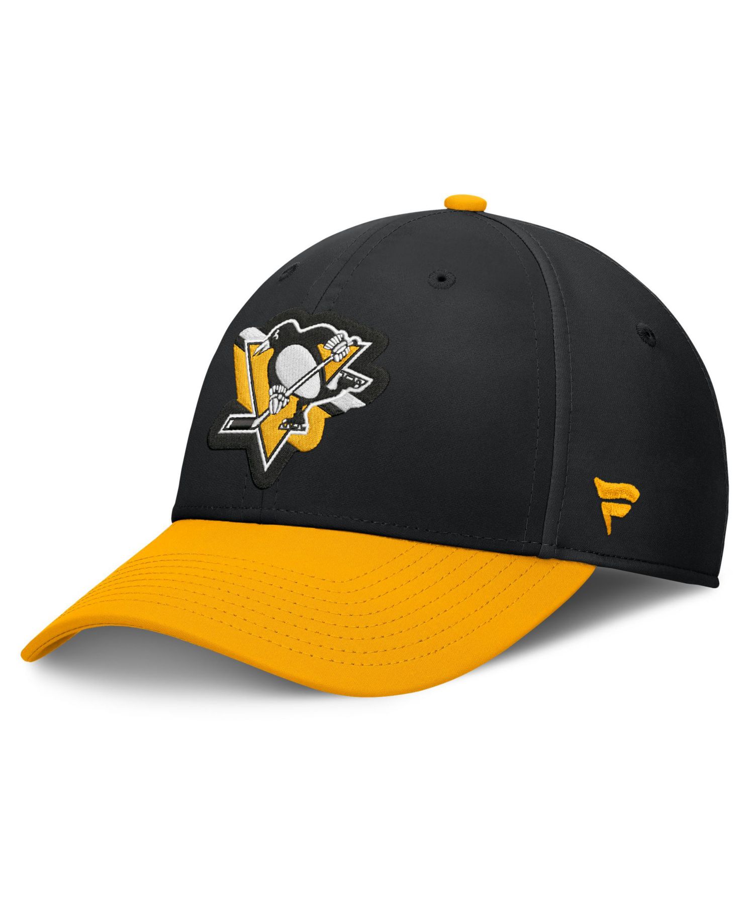 Men's Black/Gold Pittsburgh Penguins Stretch Hat