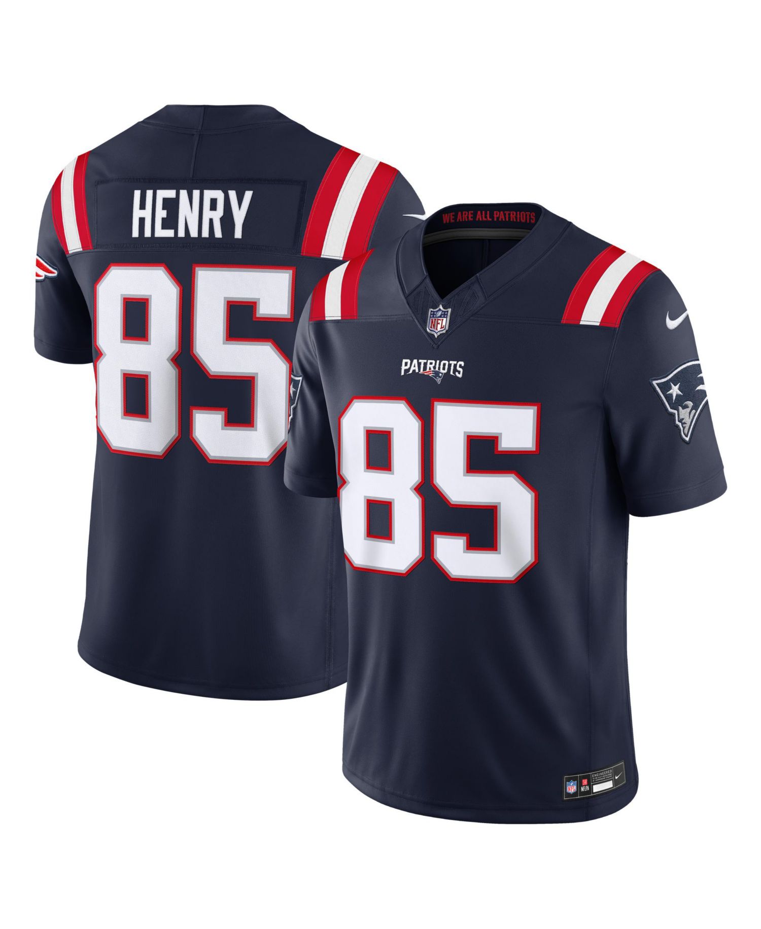 Men's Hunter Henry Navy New England Patriots Team Vapor F.U.S.E. Stitched Limited Jersey