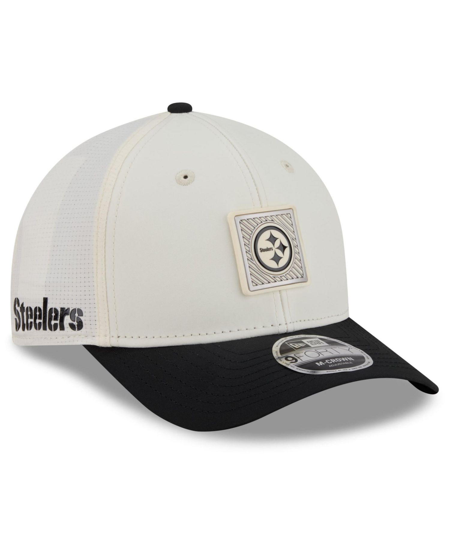Big Boys and Girls Cream/Black Pittsburgh Steelers 2026 Training Camp 9FORTY M-Crown Adjustable Hat