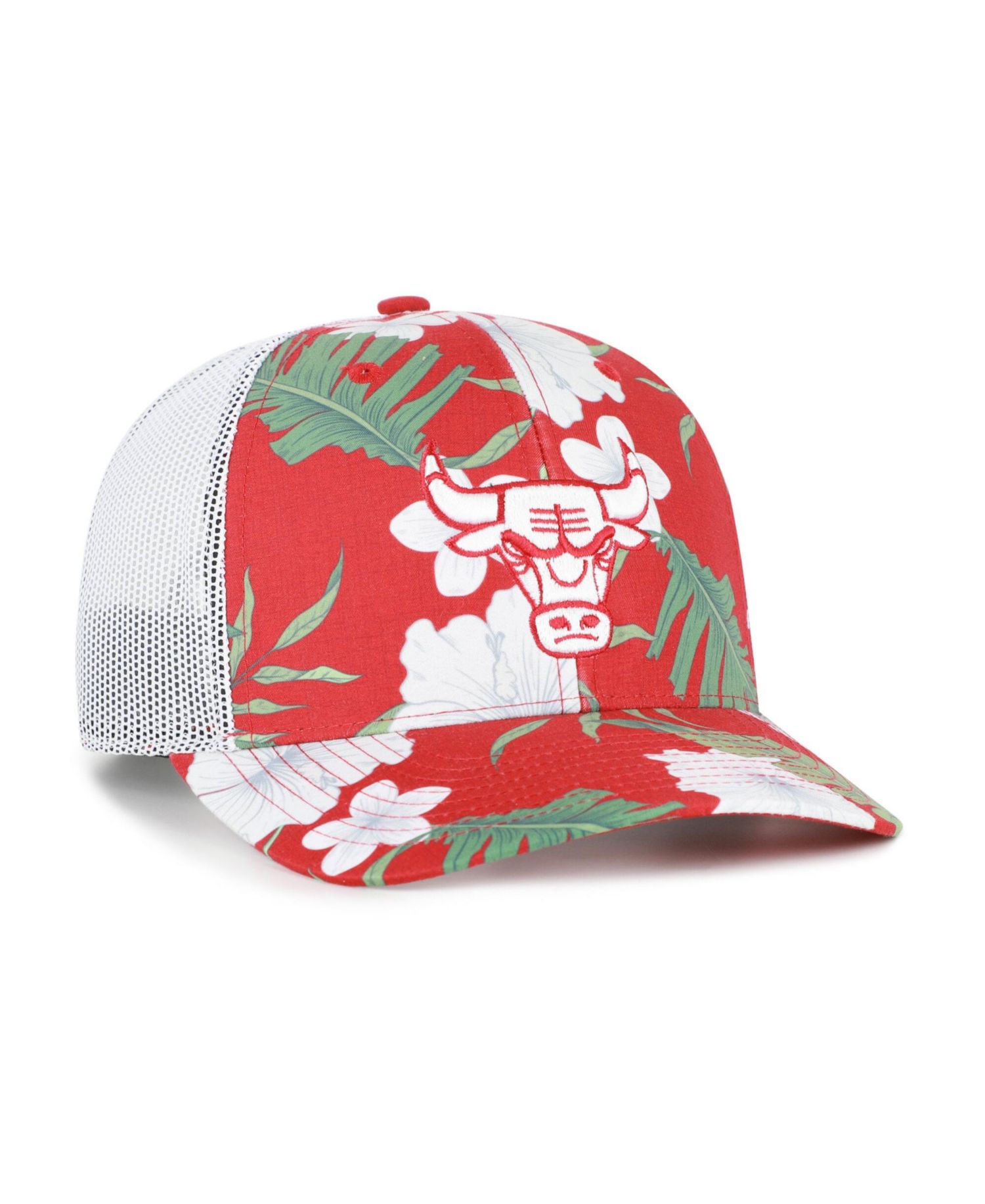 Men's '47 Red Chicago Bulls Beach Side Trucker Adjustable Hat