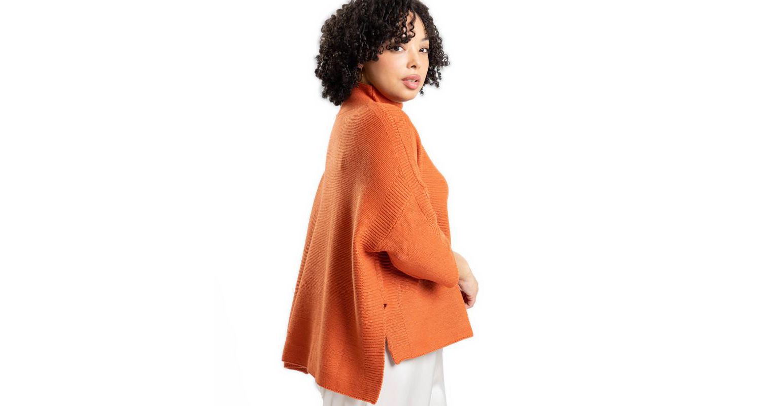Women's Lori Turtleneck High-Low 3/4-Sleeve Sweater
