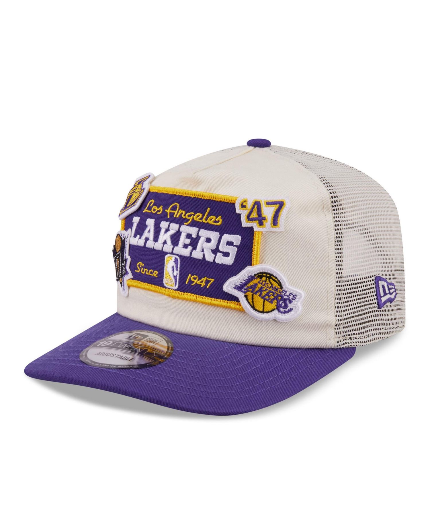 Men's Purple Los Angeles Lakers Layered Patch 19TWENTY Adjustable Hat