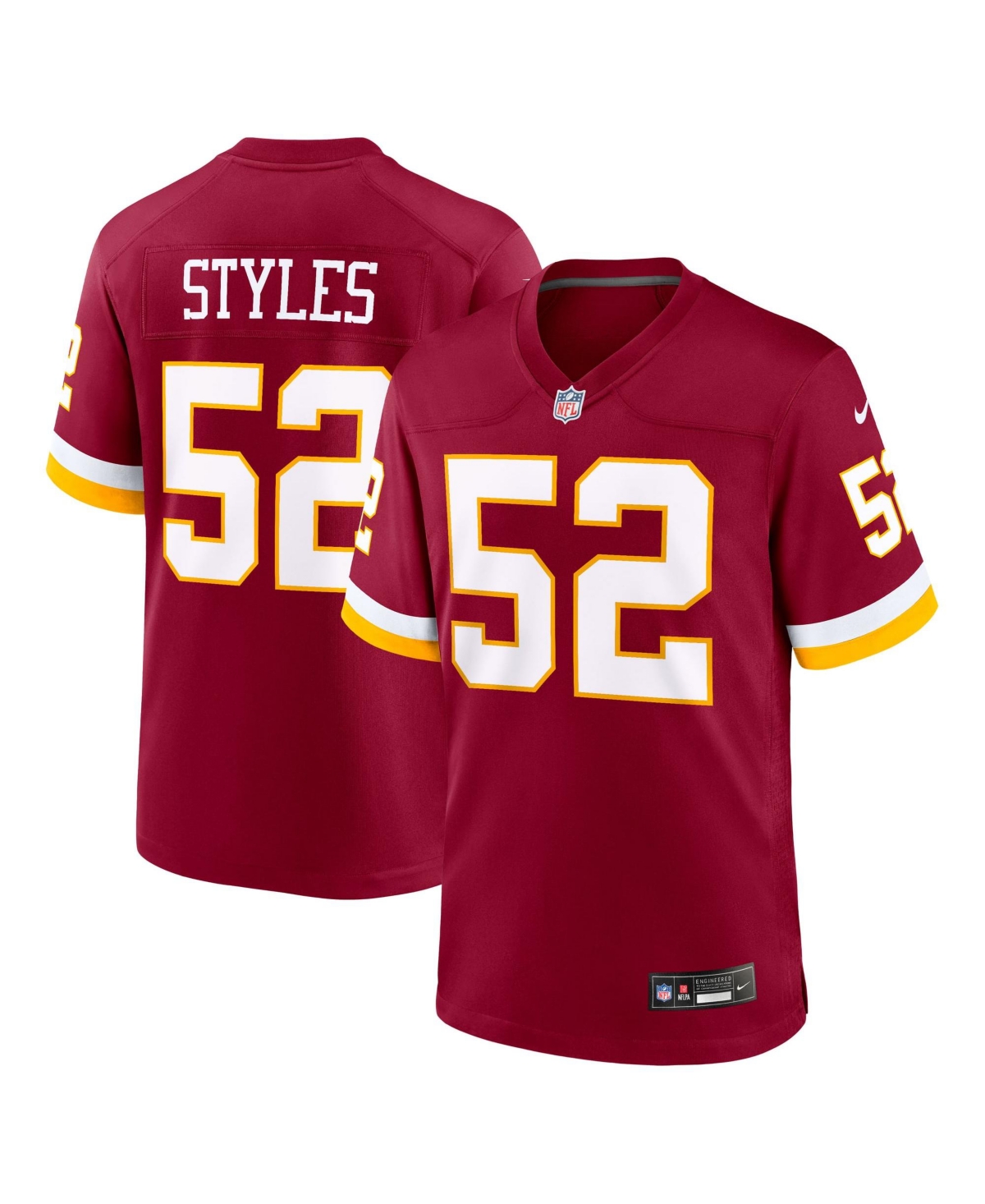 Nike Men's Washington Commanders Sonny Styles No. 7 Relaxed-Fit Team Game Jersey - Burgundy