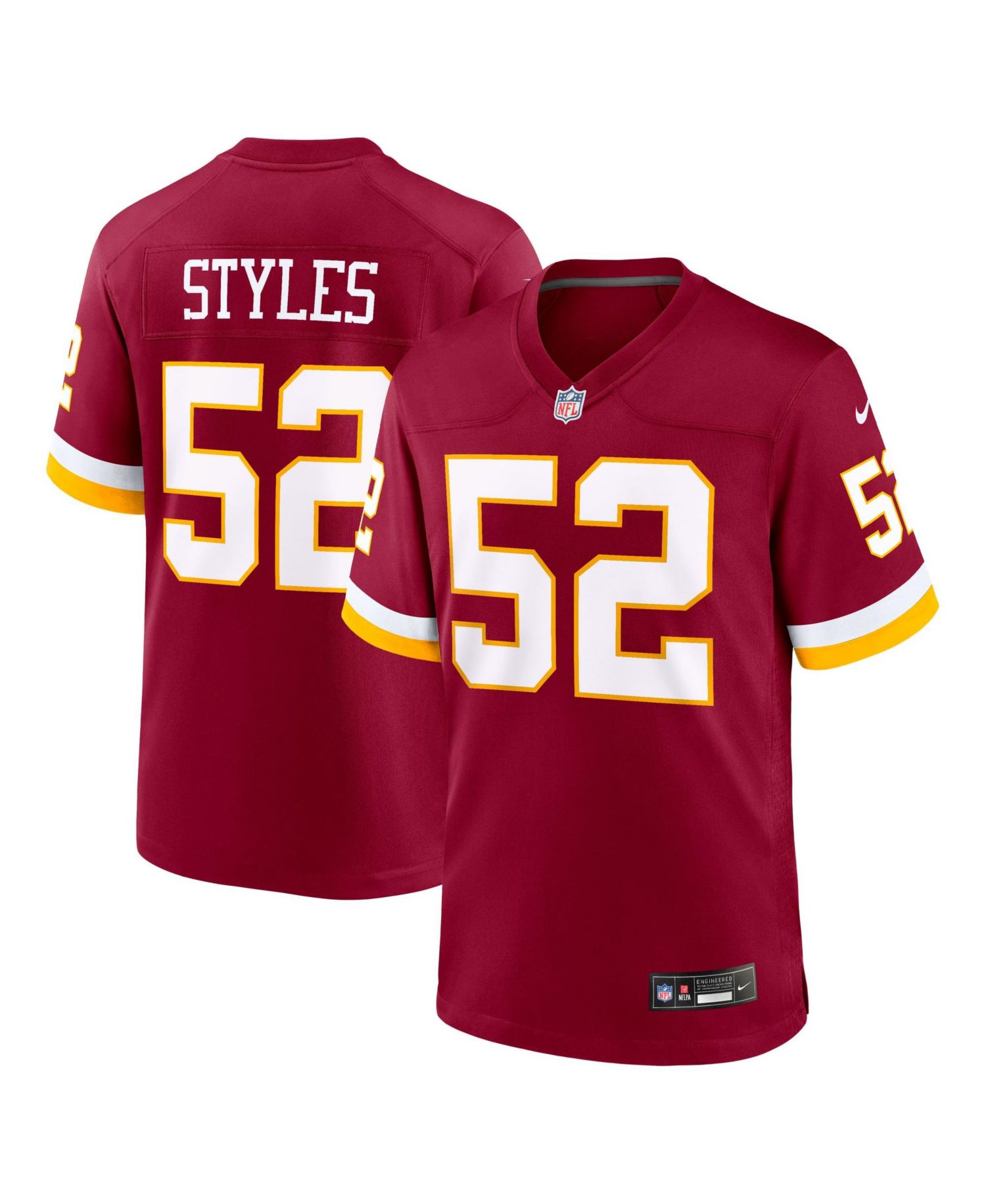 Men's Sonny Styles Burgundy Washington Commanders 2026 NFL Draft First Round Pick No. 7 Team Game Jersey