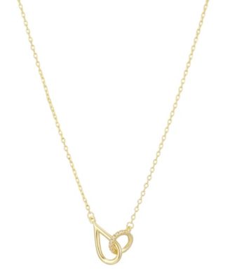 Cubic Zirconia Pear Gold-Tone Necklace
