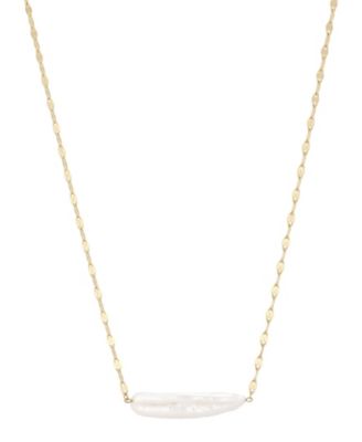 Gold-Tone Natural Keshi Freshwater Pearl Necklace