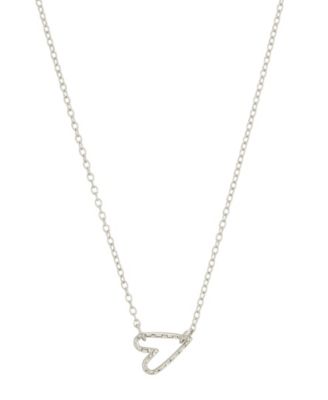 Silver-Tone Adjustable Open Heart Necklace