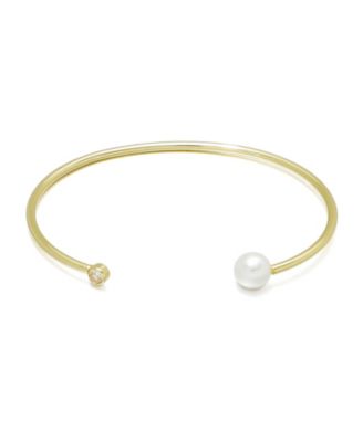 Women's Imitation Pearl and Crystal Cuff Bracelet